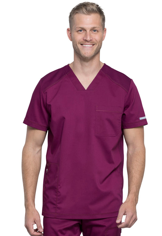 Men's 2-Pocket V-Neck Top - WW603 - Wine