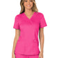 Women's 2-Pocket Mock Wrap Top - WW610 - Electric Pink
