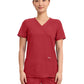 Women's 2-Pocket Mock Wrap Top - WW610 - Red