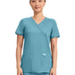 Women's 2-Pocket Mock Wrap Top - WW610 - Soft Marine