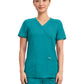 Women's 2-Pocket Mock Wrap Top - WW610 - Teal Blue