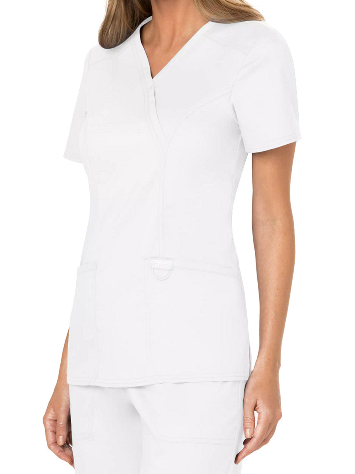 Women's 2-Pocket Mock Wrap Scrub Top