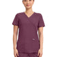 Women's 2-Pocket Mock Wrap Top - WW610 - Wine