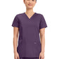 Women's 3-Pocket V-Neck Top - WW620 - Eggplant