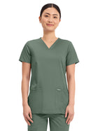 Women's 3-Pocket V-Neck Top - WW620 - Olive