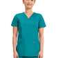 Women's 3-Pocket V-Neck Top - WW620 - Teal Blue