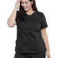 Women's 4-Pocket Snap Front V-Neck Top - WW622 - Black