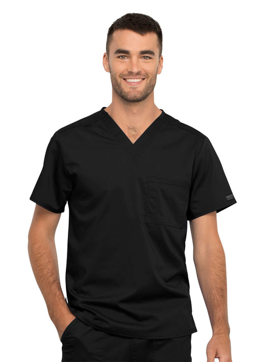 Unisex 1-Pocket Tuckable V-Neck Top - WW625 - Black