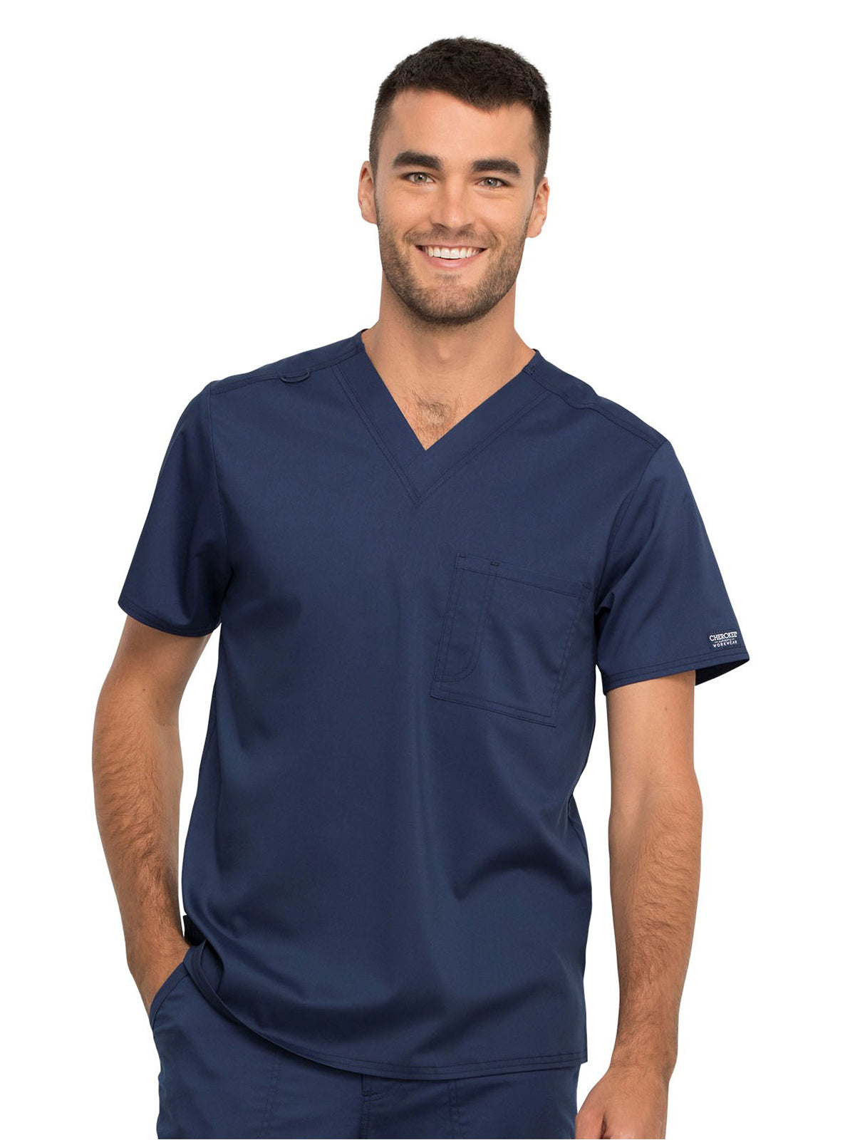 Unisex 1-Pocket Tuckable V-Neck Scrub Top