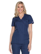 Women's 2-Pocket Mock Wrap Top - WW650 - Navy