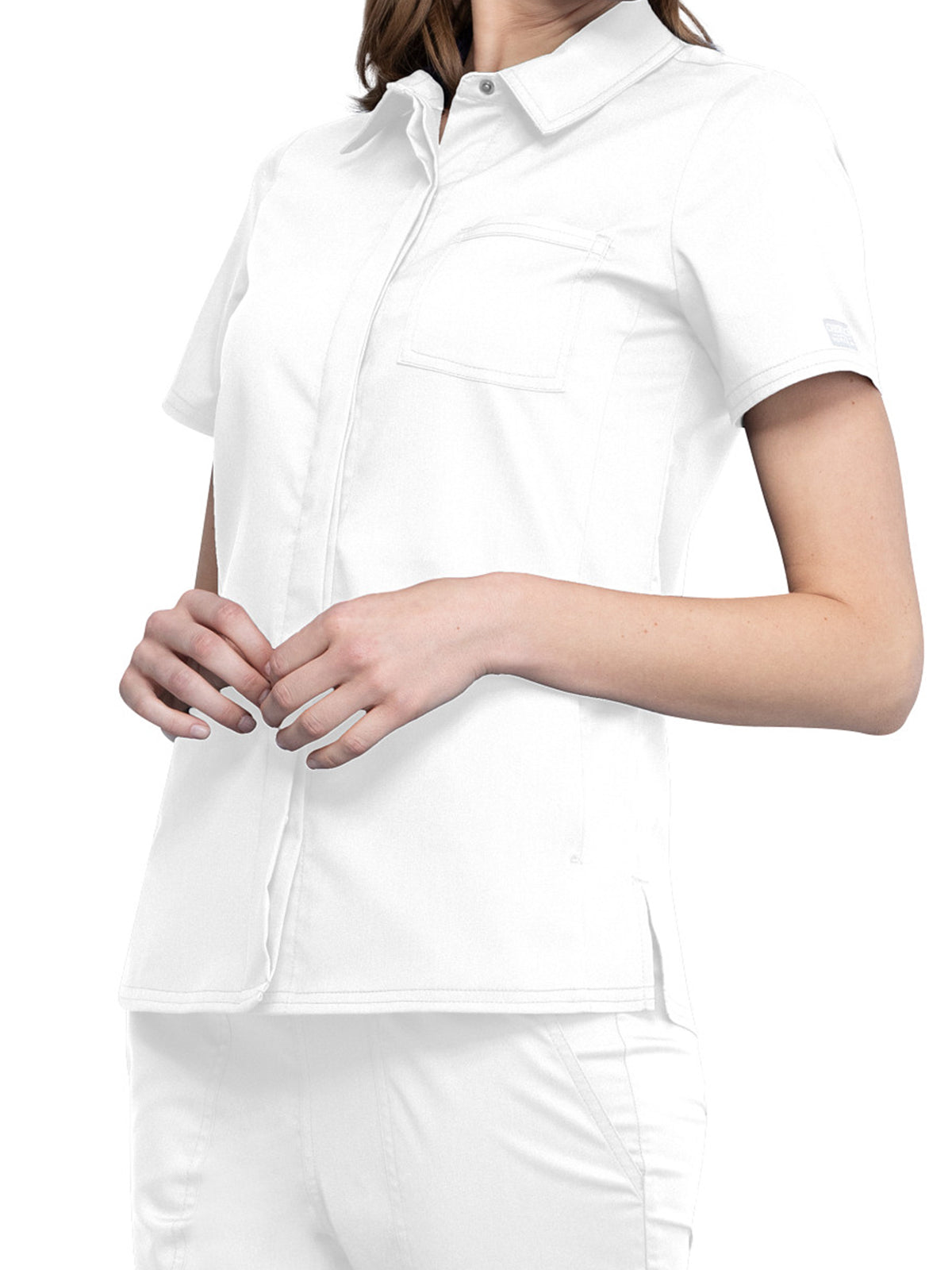 Women's 3-Pocket Hidden Snap Front Collar Shirt