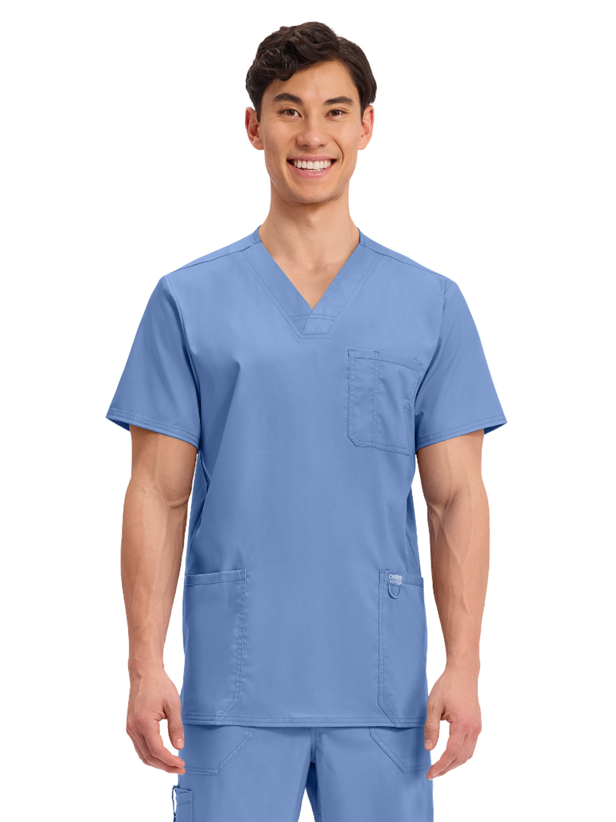 Men's 3-Pocket V-Neck Top - WW670 - Ciel Blue