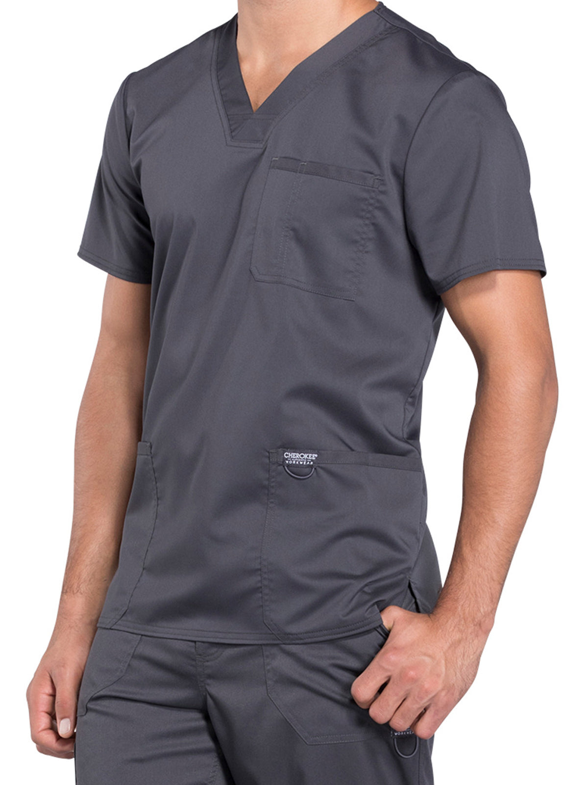 Men's 3-Pocket V-Neck Scrub Top