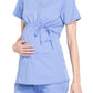 Women's 2-Pocket Maternity Mock Wrap Scrub Top