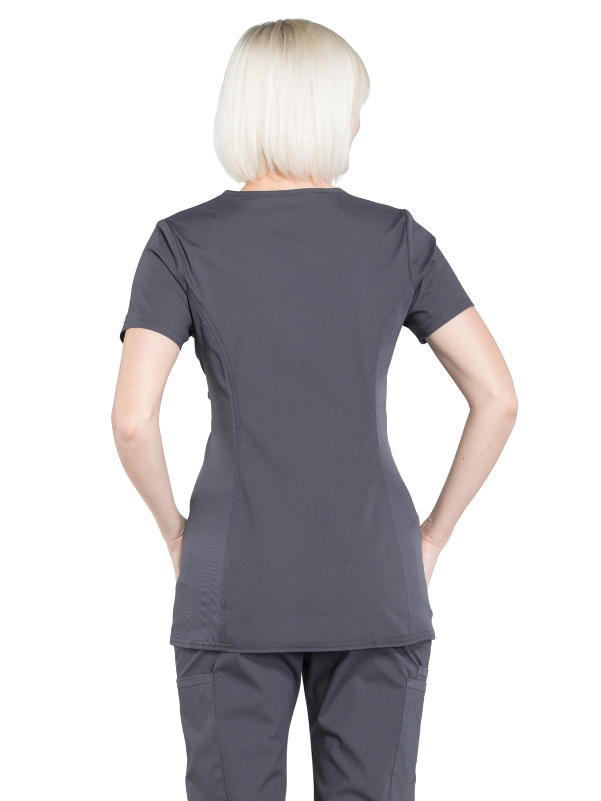 Women's 2-Pocket Maternity Mock Wrap Scrub Top