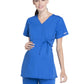 Women's 2-Pocket Maternity Mock Wrap Scrub Top