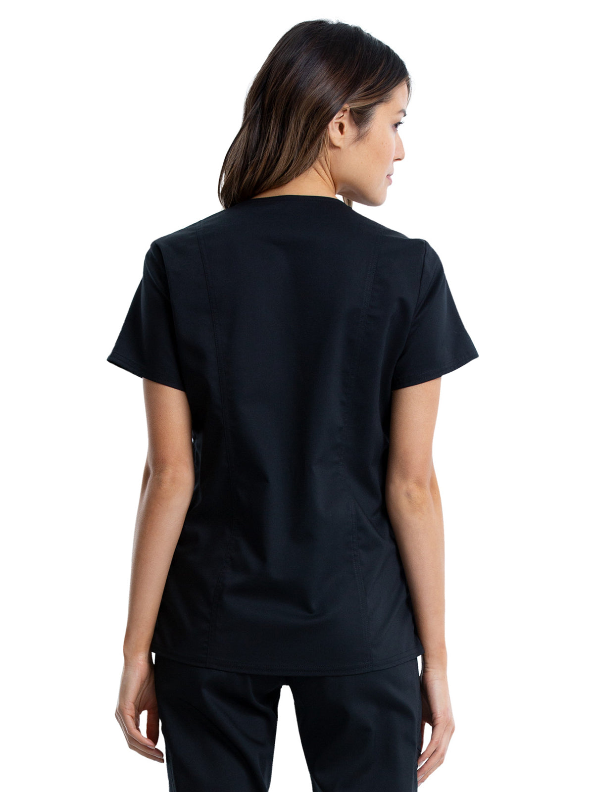 Women's 2-Pocket Maternity Mock Wrap Scrub Top