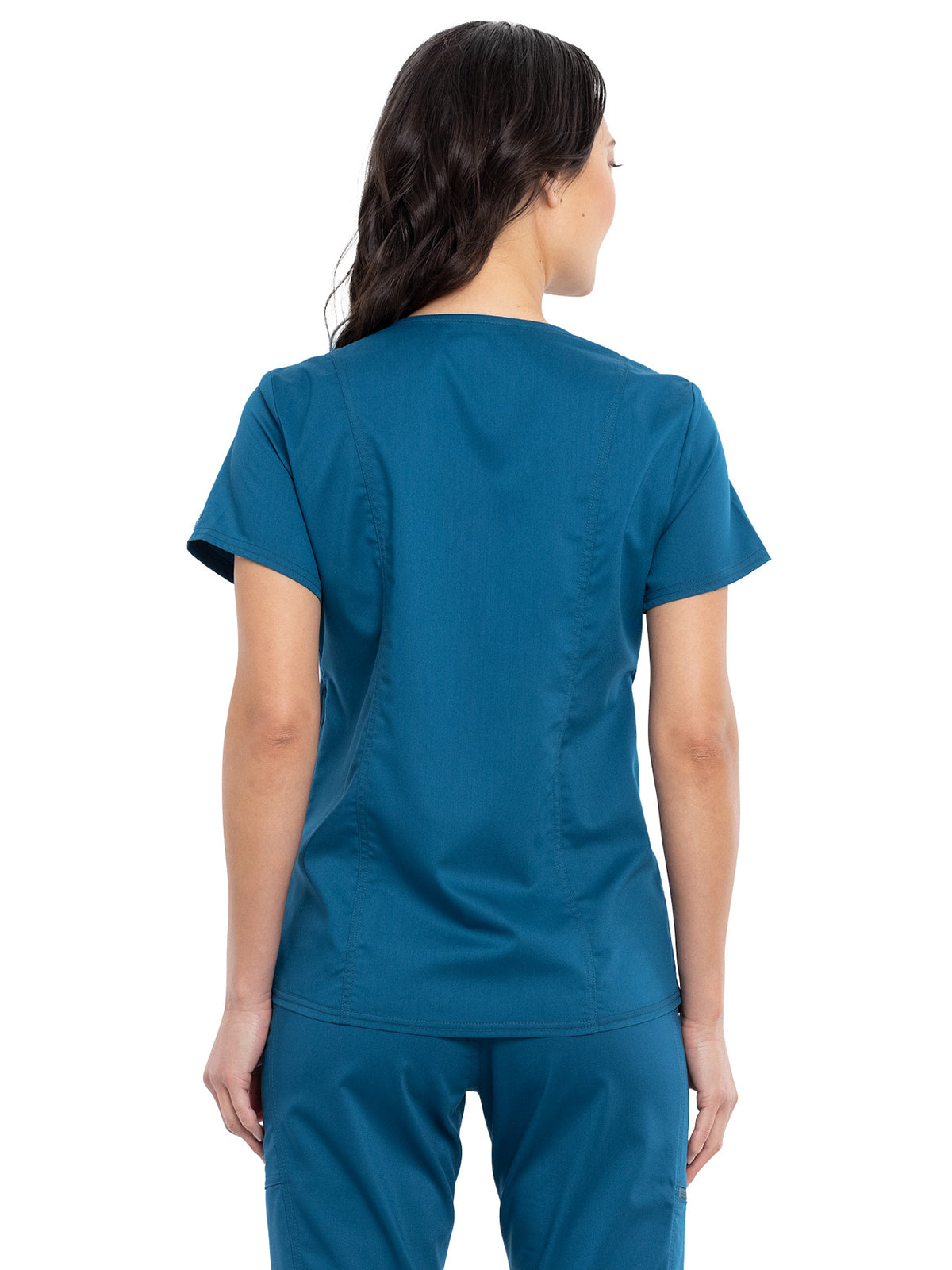 Women's 2-Pocket Maternity Mock Wrap Scrub Top