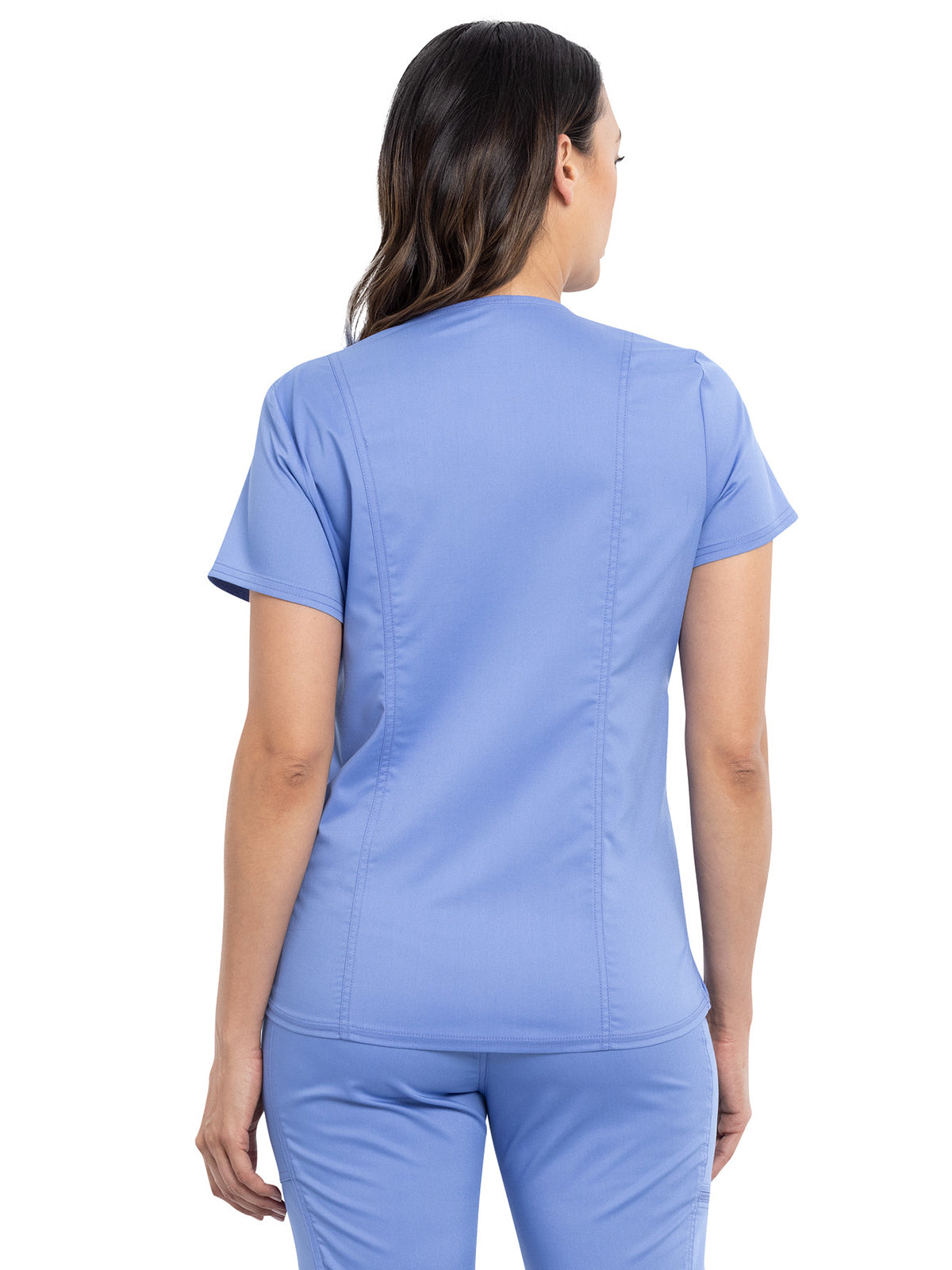 Women's 2-Pocket Maternity Mock Wrap Scrub Top