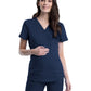 Women's 2-Pocket Maternity Mock Wrap Scrub Top