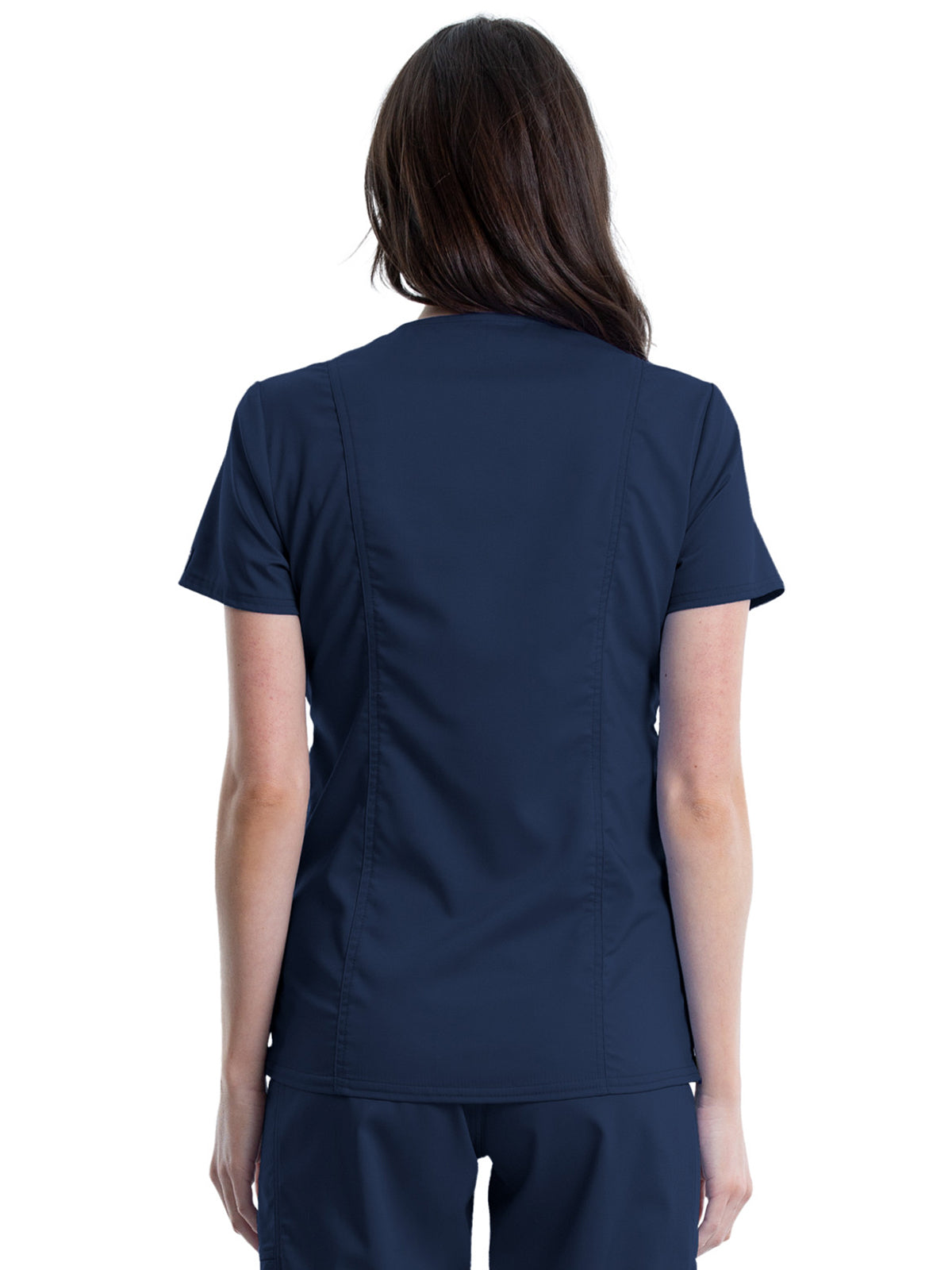 Women's 2-Pocket Maternity Mock Wrap Scrub Top