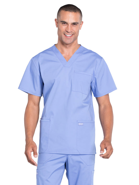 Men's 4-Pocket V-Neck Scrub Top