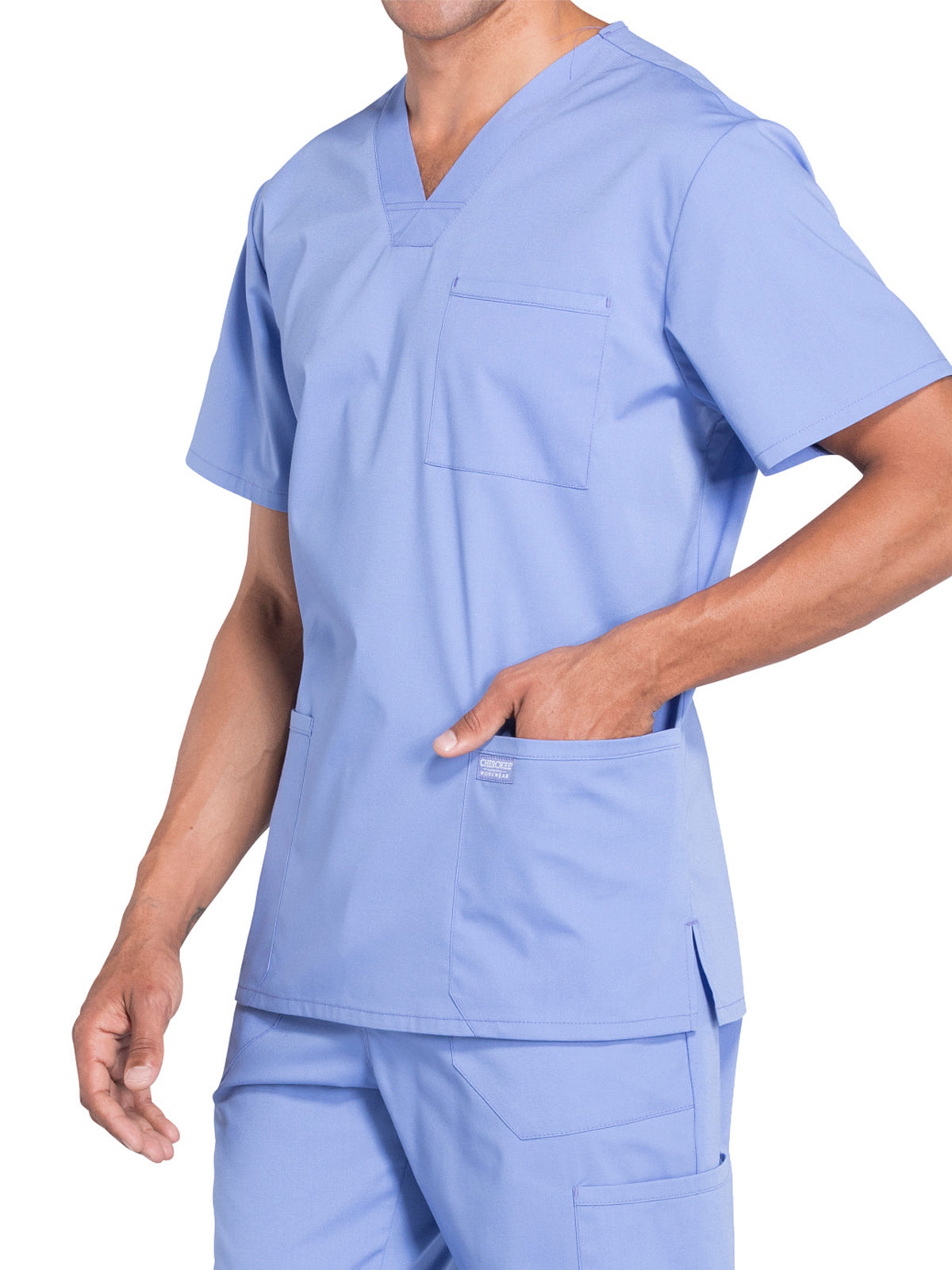 Men's 4-Pocket V-Neck Scrub Top