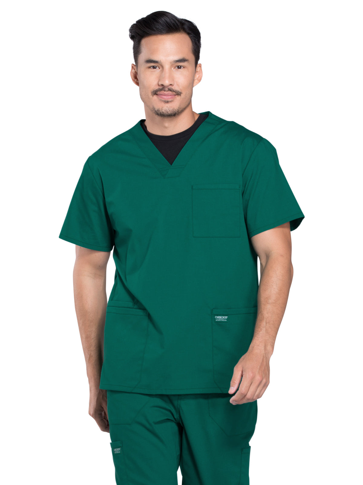 Men's 4-Pocket V-Neck Scrub Top