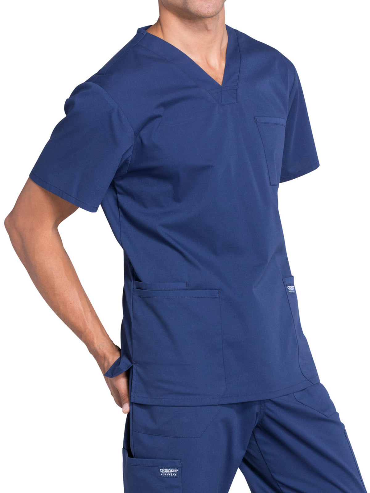 Men's 4-Pocket V-Neck Scrub Top