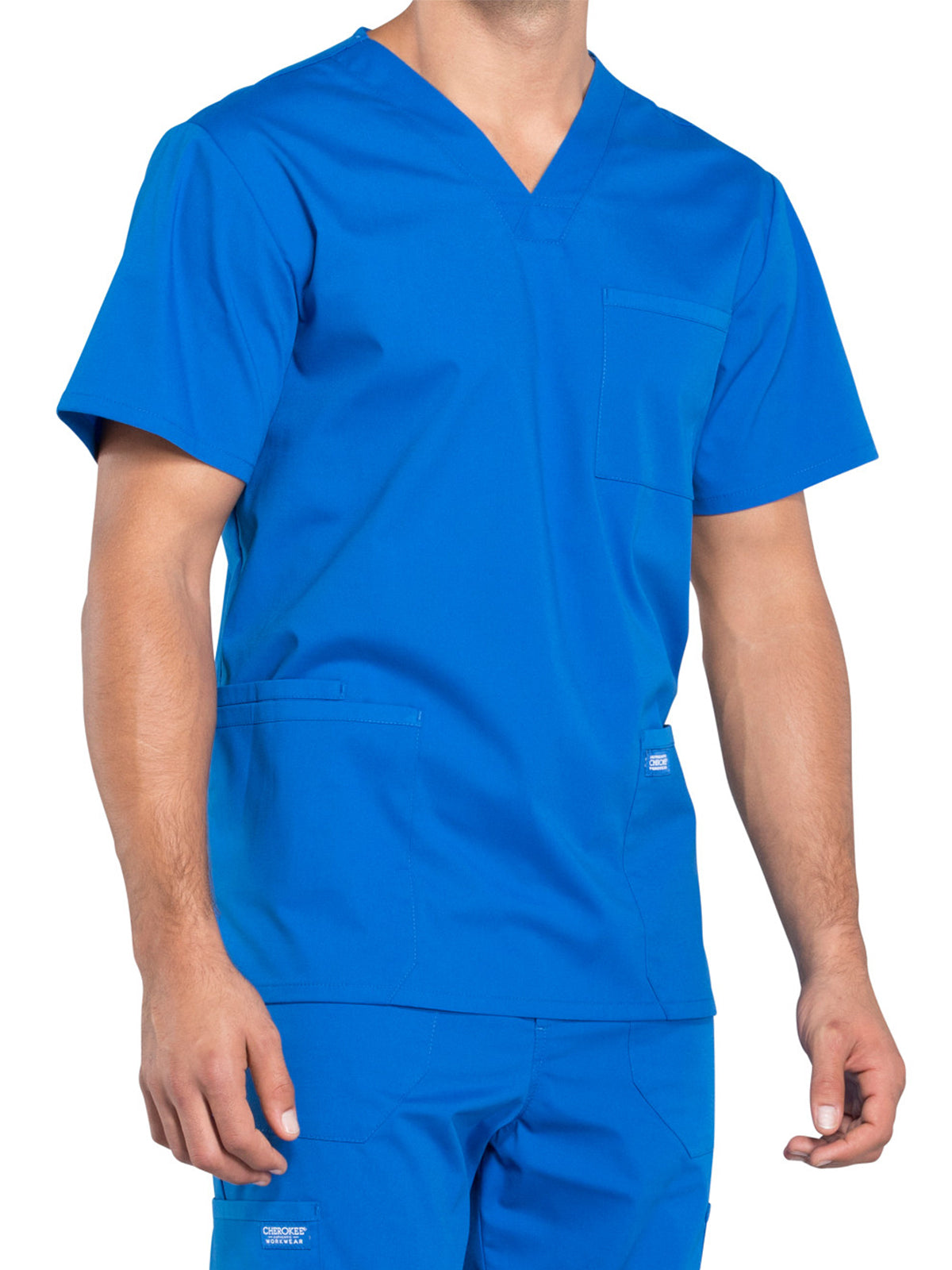 Men's 4-Pocket V-Neck Scrub Top