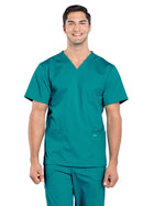 Men's 4-Pocket V-Neck Top - WW695 - Teal Blue