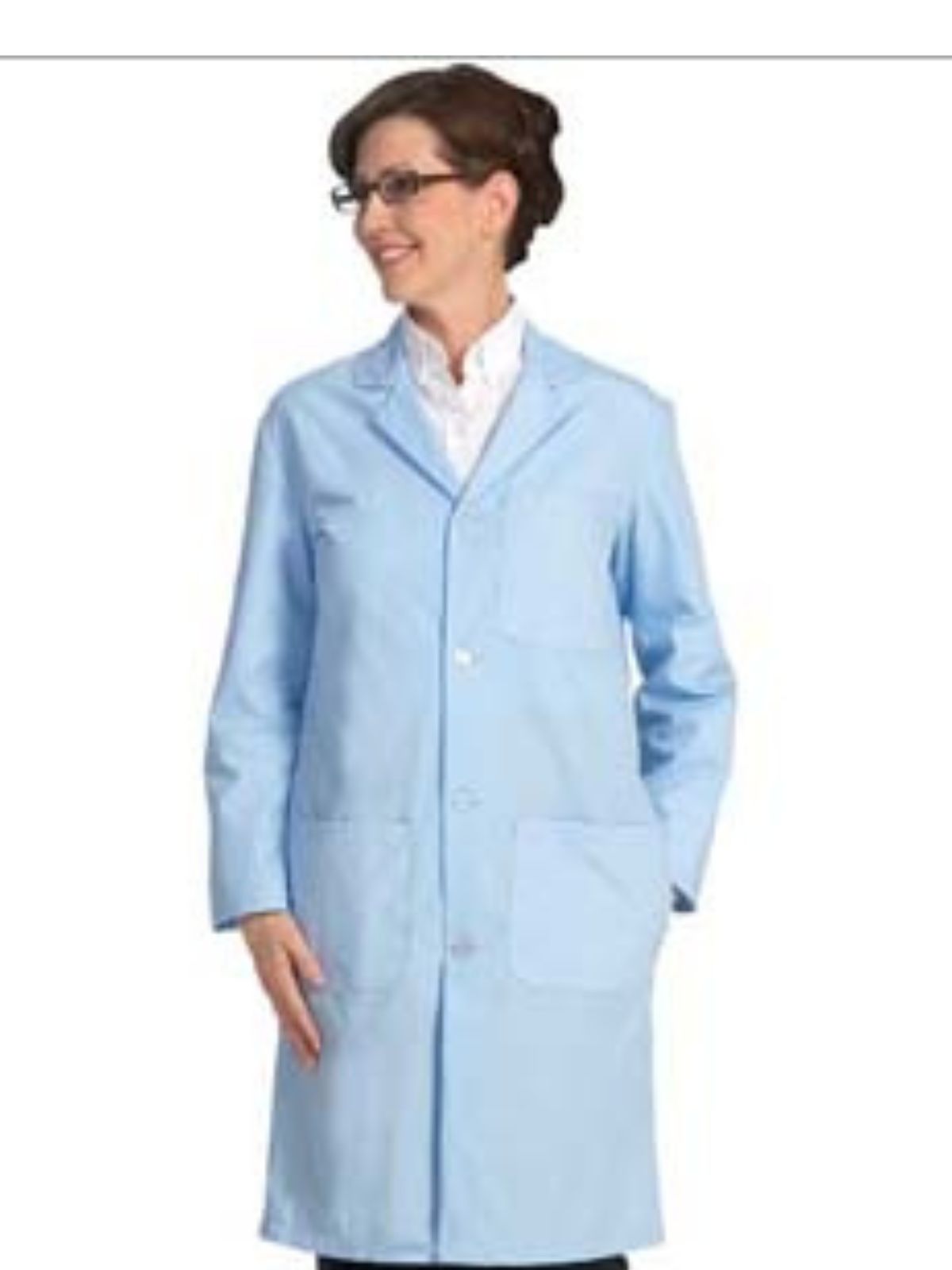 Unisex Three-Pocket 41" Full-Length Button Closure Lab Coat