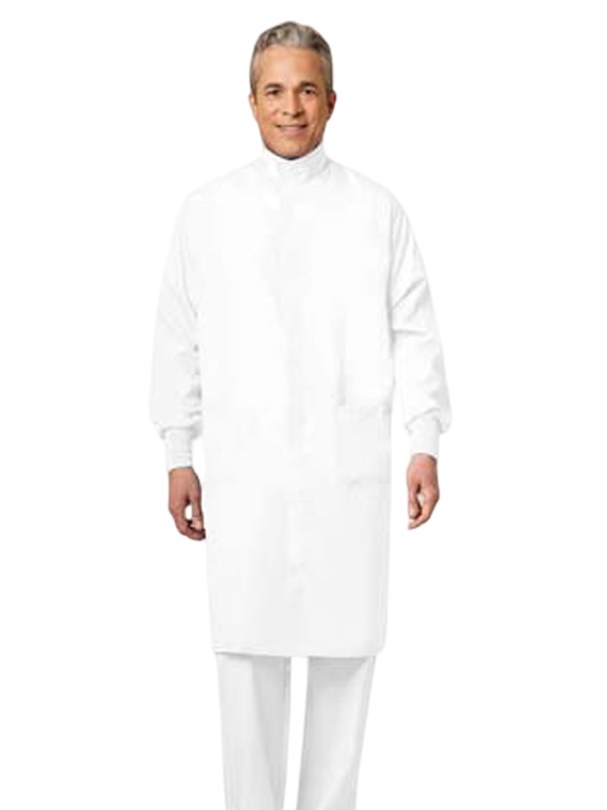 Unisex Hook And Loop Closure At Neck Protective Coat - 6430 - White