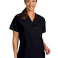 Unisex Reversible V-Neck Scrub Top in Black