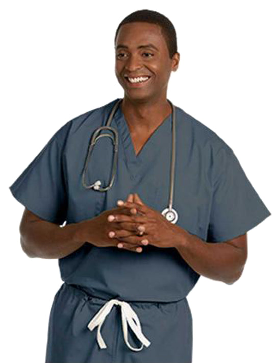 Unisex Reversible V-Neck Top in Pewter - 6602 - Pewter