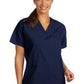 Unisex Reversible V-Neck Scrub Top in Navy