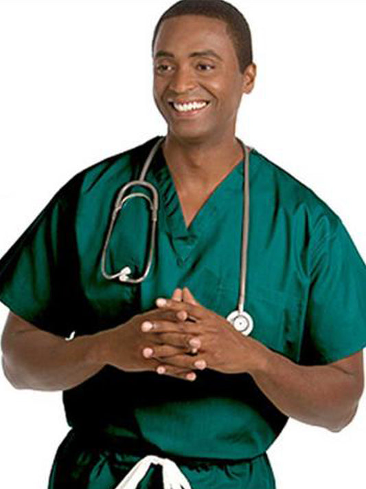 Unisex Reversible V-Neck Top in Fir Green - 6699 - Fir Green