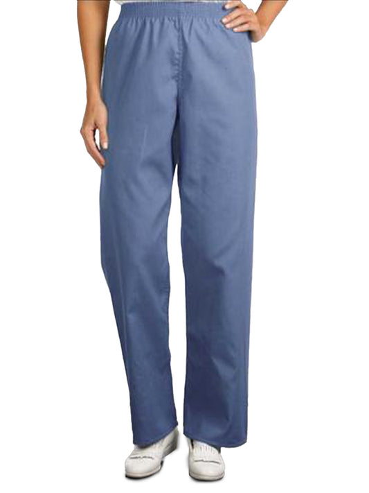 Unisex Reversible Elastic Waist Scrub Pants in Ciel Blue