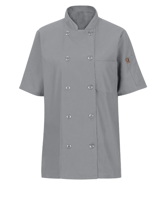 Women's Short Sleeve 28.5" Chef Coat with OilBlok + MIMIX™