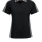 Women's Short Sleeve Performance Knit Two-Tone Polo - SK53 - Black/Grey