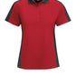 Women's Short Sleeve Performance Knit Two-Tone Polo - SK53 - Red/Charcoal