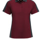 Women's Short Sleeve Performance Knit Two-Tone Polo - SK53 - Burgundy/Charcoal