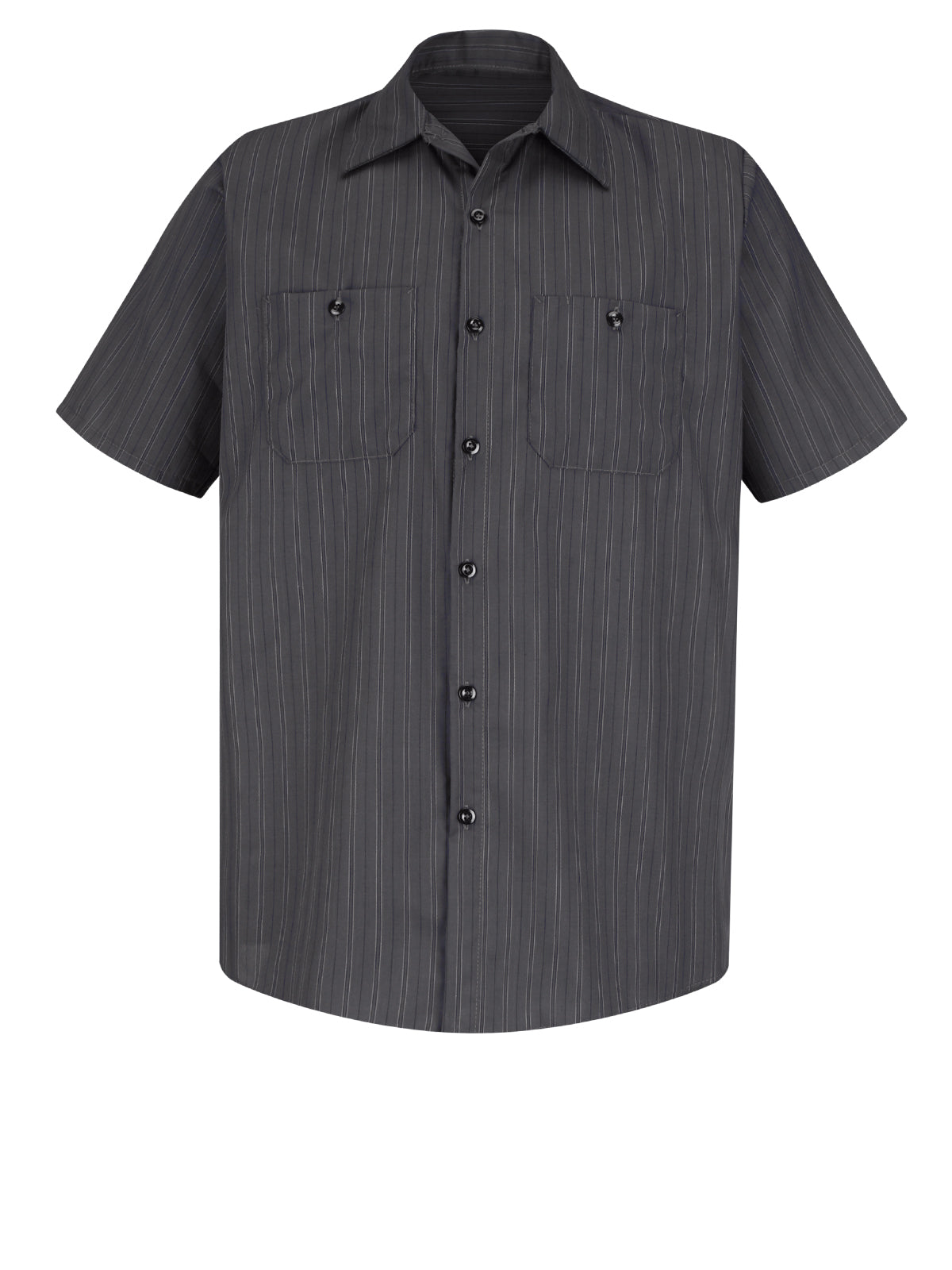 Men's Short Sleeve Striped Work Shirt