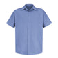 Men's Gripper-Front Short-Sleeve Pocketless Work Shirt