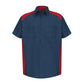 Men's Short Sleeve Motorsports Shirt - SP28 - Red/Navy
