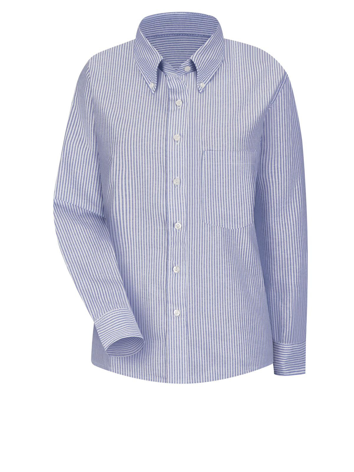 Women's Blu/Wh Str Drs Shirt 60/40 Oxf