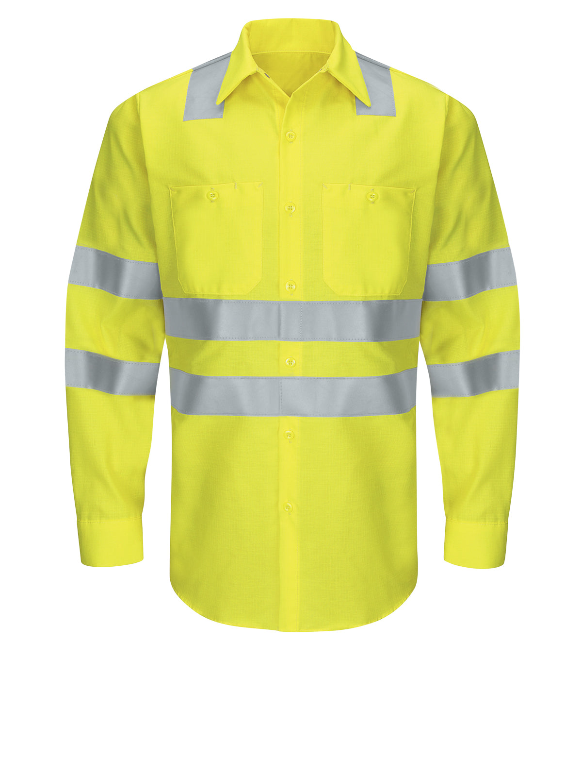 Men's Hi-Visibility Long Sleve Ripstop Work Shirt