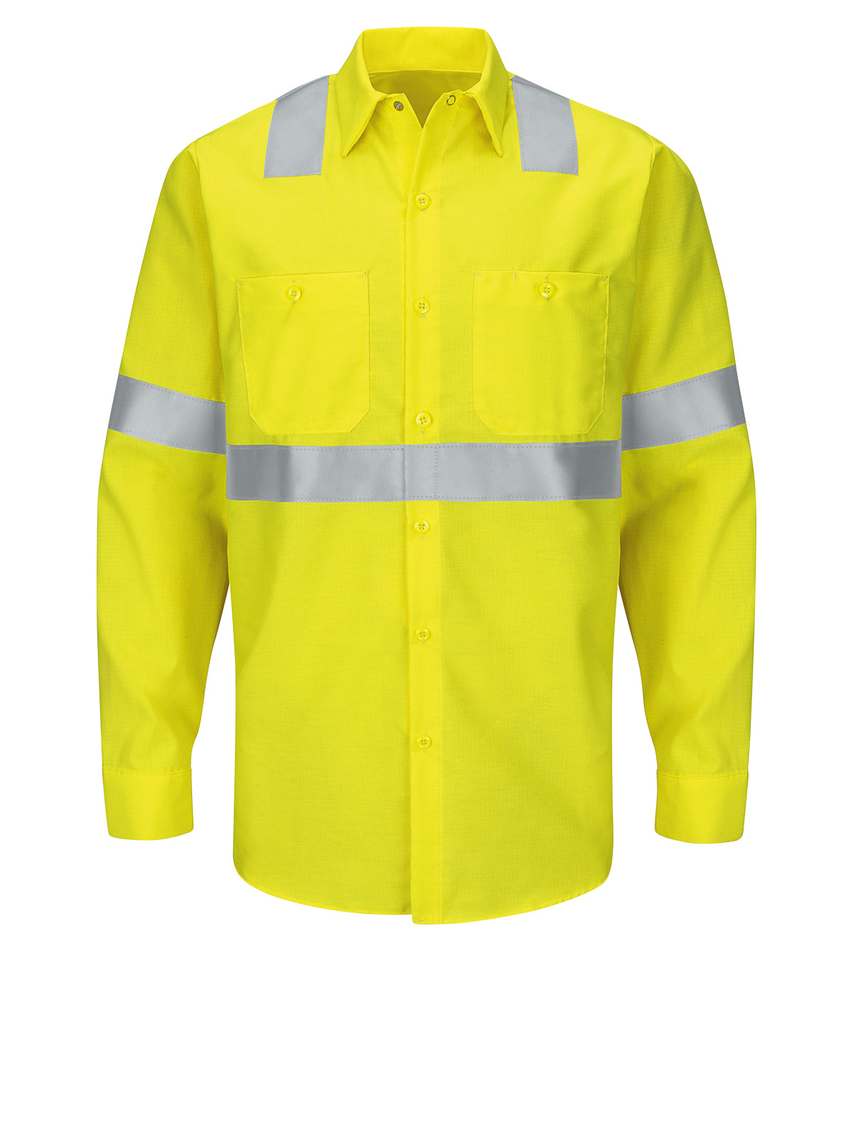 Men's Hi-Visibility Long Sleve Ripstop Work Shirt