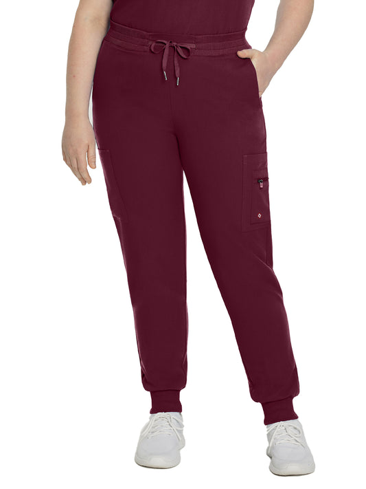 Women's 7-Pocket Mid-Rise Triple-Elastic Waist Jogger Scrub Pant