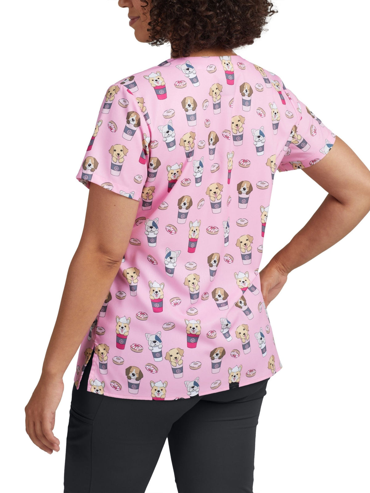 Women's 3-Pocket V-Neck Printed Scrub Top